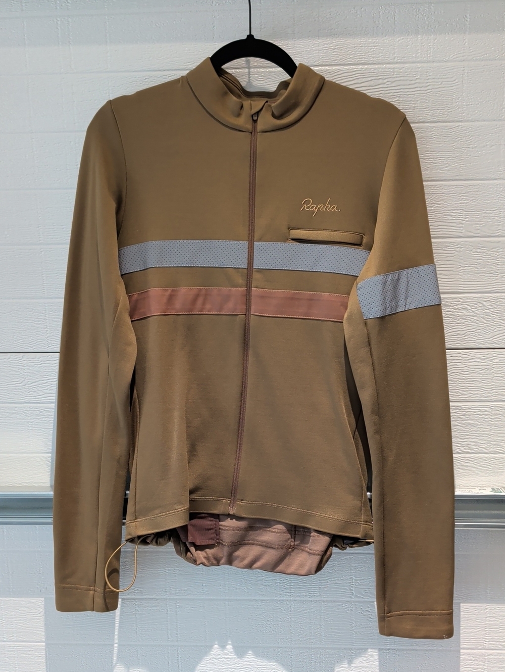 Rapha Men's Brevet Long Sleeve Jersey in a brown and faded gold
